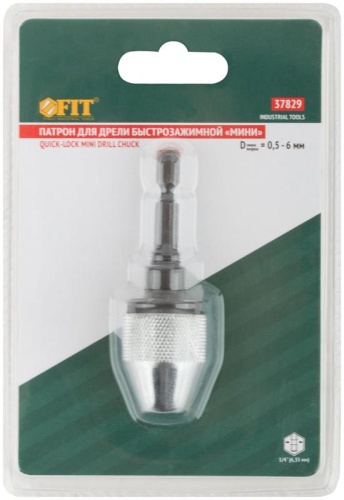 Патрон быстрозажимной дюймминидюйм U-образный хвостовик под биту 0.5-6мм FIT 37829 фото 3
