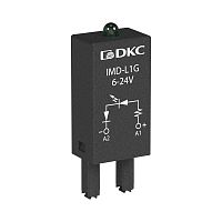 Модуль индикации и защиты, LED зелёный+диод, 6-24V DC | код IMD-LDD1G | DKC