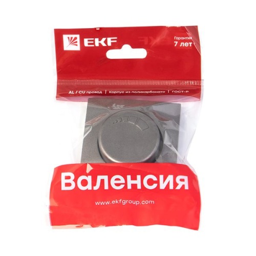 Валенсия лицевая панель светорегулятора 600W 220В графит PROxima | код ESD06-L-101-60 | EKF фото 3
