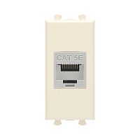 Компьютерная розетка RJ-45 без шторки модульная, кат.5е экранированная, Avanti, Ванильная дымка, 1 модуль | код 4405761 | DKC