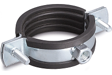 Хомут трубный с рез.профилем (87-94мм) 3' M10 оцинкованный | код ХТР (87-94мм) 3 M10 | КМП