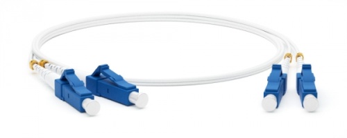 Патч-корд волоконно-оптический (шнур) SM 9/125 (G.657) LC/UPC-LC/UPC 2 мм duplex LSZH 3м, Hyperline FC-D2-9A1-LC/UR-LC/UR-H-3M-LSZH-WH | код 39302 | Hyperline