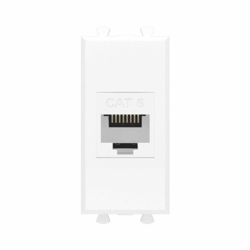 Розетка компьютерная 1мод. Avanti "Белое облако" RJ45 кат.6 без шторок модульная механизм | код. 4400691 | DKC