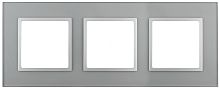 Рамка на 3 поста, стекло, Эра Elegance, алюминий+алюм, 14-5103-03 | код Б0034508 | ЭРА