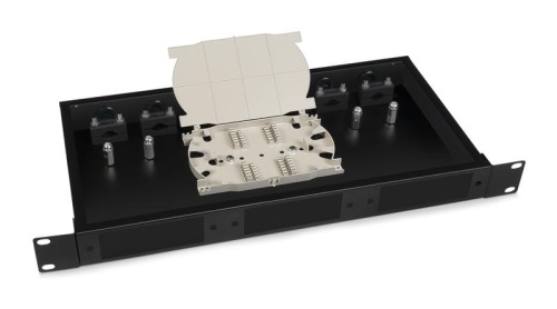 Кросс бокс оптический 19' 1U на 3 адаптерные панели, цвет черный | код 10799c | Cabeus