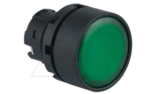 Головка кнопки PB3E, плоская, зеленая, без фиксации, с подсветкой, 22mm, IP65 | код PB3E-FM1S00/G | АРТ