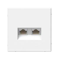 ARTGALLERY РОЗЕТКА двойная компьютерная RJ45+RJ45, кат.6А, механизм, ЛОТОС | код GAL001388 | Systeme Electric