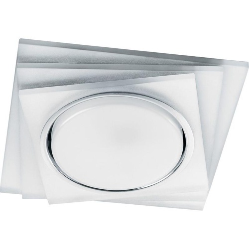 Светильник ДВО-15w GX53 без лампы со светодиодной подсветкой 4000К квадратный матовый хром | код 40521 | Feron