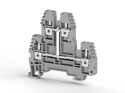 Клеммник 2-х ярусный 4кв.мм с внутр.перемычкой сер. PIK4NK Klemsan 319129
