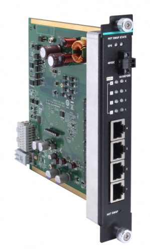 Модуль IM-G7000A-4PoE Gigabit PoE+ Ethernet interface module with 4 10/100/1000BaseT(X) PoE+ ports, RJ45 connectors, t: 0/60 | код 00-06100448 | MOXA