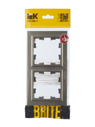 BRITE Рамка 2-местная РУ-2-БрШ шампань | код BR-M22-K37 | IEK фото 2