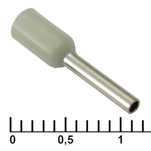 Наконечник на кабель RUICHI DN00708, серый, 1.2x8 мм, 0.75 мм2 | код 88405 | Ruichi