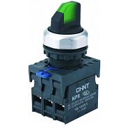Переключатель подсвет. NP8-01XD/213, 2 полож. фикс., зелен., AC110-230В(LED), 1НЗ, IP65 (R) | код 667567 | CHINT