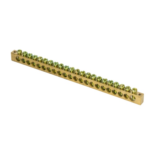 Шина PEN "ноль-земля" (6х9мм) 22 отверстия латунь крепеж по краям PROxima | код sn0-63-22-k | EKF Шина PEN "ноль-земля" (6х9мм) 22 отверстия латунь крепеж по краям PROxima | код sn0-63-22-k | EKF