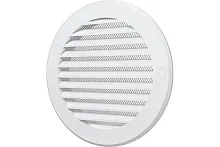 Решетка вентиляционная круглая с пластиковой сеткой D161 вытяжная, из ABS пластика, с фланцем D125 | код 12РКС | ERA