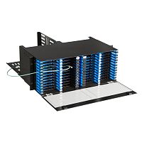Бокс 19 на 48 компактных кассет MPO, 4U, черный | код LAN-FOBM-48MCC-4U | LANMASTER