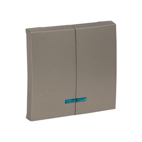 Валенсия лицевая панель выключателя 2-кл, с индикатором 10А кашемир PROxima | код ESV10-L-123-40 | EKF фото 4