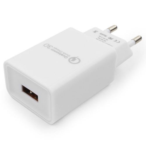 Адаптер питания Cablexpert MP3A-PC-16, QC 3.0, 100/220V - 1 USB порт 5/9/12V, белый | код MP3A-PC-16 | Cablexpert