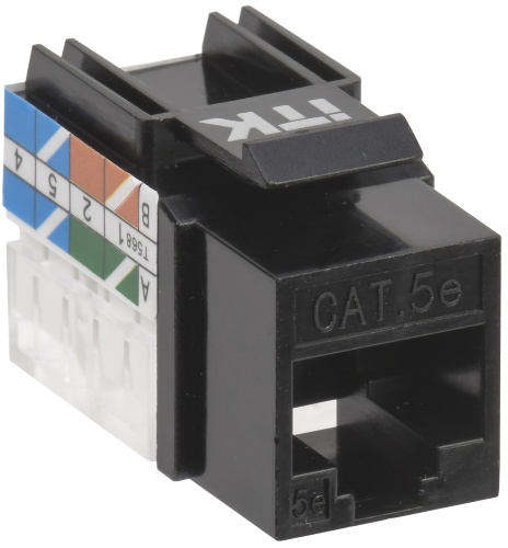 ITK Модуль Keystone Jack кат.5E UTP 110 IDC 90град чёрный | код CS1-1C5EU-11-09 | IEK