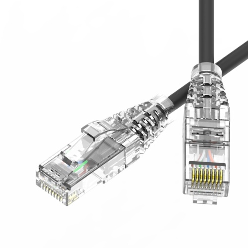 Патч-корд неэкранированный SLIM CAT6 U/UTP 4х2, 28 AWG, LSZH, чёрный, 2м | код RN6UU4520BK-28 | DKC