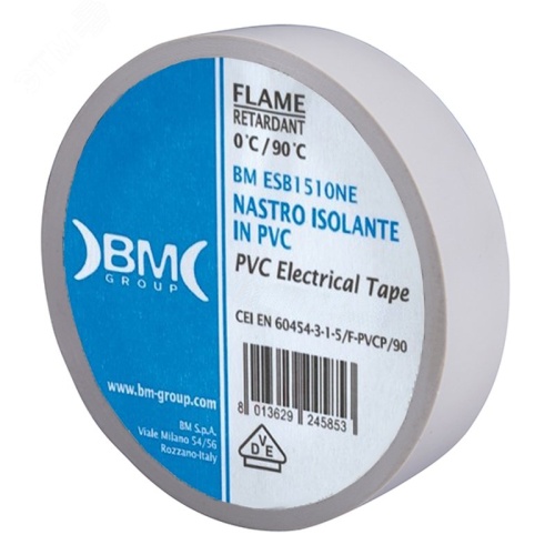 Изолента ПВХ 19 мм x 25 м, цвет серый | код BM-ESB1925GR | BM Group