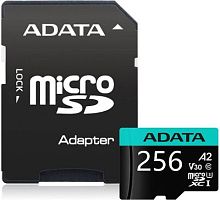 Флеш карта microSDXC 256GB A-Data AUSDX256GUI3V30SA2-RA1 Premier Pro + adapter | код 1830457 | A-DATA