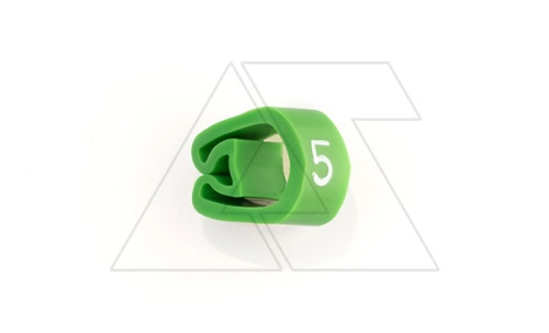 Маркер кольцевой RMS-02 59645-5, D кабеля 2,5-5mm, 1,5-4mm2, символ 5, PVC, зеленый (упак. 1000шт.) | код 4378822 | Cembre