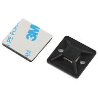 Площадка самоклеящаяся под хомуты 25х25 мм чёрная 10 штук NO-225-311 | код Б0066689 | ЭРА