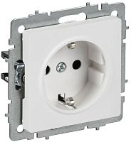 BRITE Розетка 1-местная с заземлением без защитных шторок 16А РС11-1-0-БрАБ арктический белый IEK | код BR-R11-16-K91 | IEK