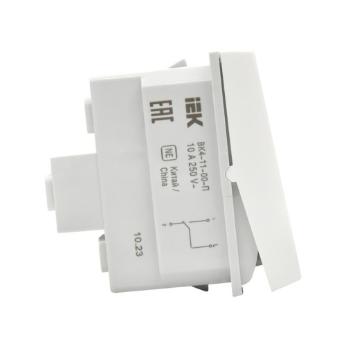 PRIMER ВК4-11-00-П Выключатель проходной одноклавишный (1 модуль) белый IEK | код PR-KK40D-VPO-2-1-K01 | IEK фото 3