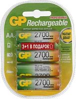 Аккумулятор GP 270AAHC3/1 AA NiMH 2700mAh (промо:3+1) (4шт) | код 808598 | GP