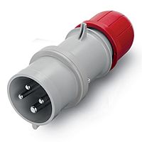 Разъем пром. силовой CEE кабельный, штекер, 16A, 3P+E 6h, 380_415VAC 50/60Hz, IP44/IP54, серия OPTIMA | код 213.1636 | Scame