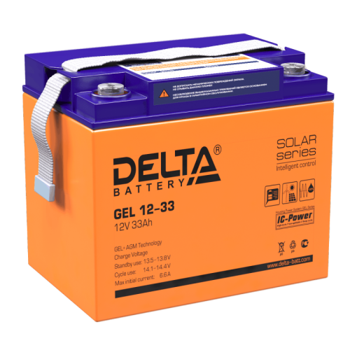 Аккумуляторная батарея GEL 12-33 Напряжение 12 В, Емкость 33 Ач | код 4614010140008 | DELTA