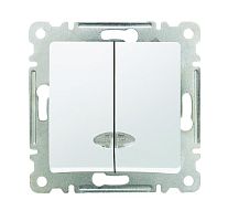 Выключатель 2-кл. СП Lillium IP20 с подсветкой механизм бел. Makel 30001023
