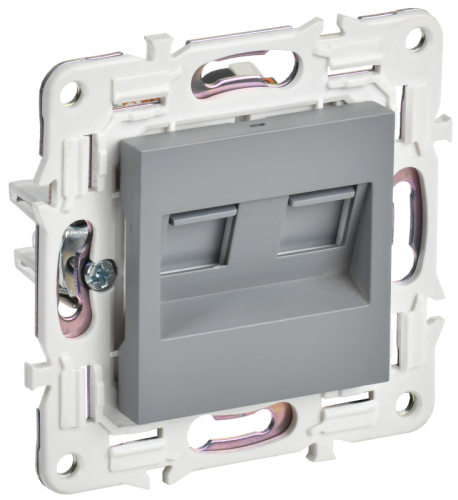SKANDY Роз. комп. 2-ая RJ45 кат.6 SK-K04Gr сер. IEK | код SK-K20-2-K03 | IEK