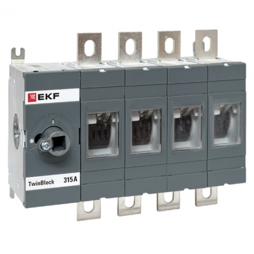 Рубильник 315A 4P без рукоятки управления TwinBlock EKF | код tb-s-315-4p | EKF