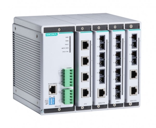 Шасси коммутатора EDS-616 Compact managed Ethernet switch, 4 slots for 4-port fast Ethernet, total up to 16 ports | код 00-06030249 | MOXA