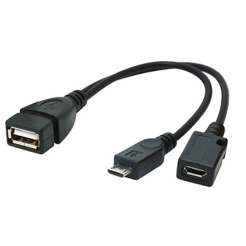 Кабель USB 2.0 OTG Cablexpert A-OTG-AFBM-004 USBAF/MicroBM, 0.15м, с доп питанием, пакет | код A-OTG-AFBM-04 | Cablexpert
