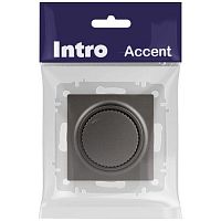 Светорегулятор Intro Accent 6-401-07 поворотный, 600Вт 230В, IP20, СУ, графит | код Б0063682 | ЭРА