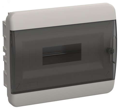 TEKFOR Корпус пластиковый встраиваемый ЩРВ-П-12 IP41 черная прозрачная дверь IEK | код TF5-KP12-V-12-41-K01-K03 | IEK