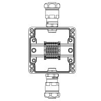 Взрывозащищенная клеммная коробка из полиэстера TBE-P-03 -(6xCBC.2) -1x6018ANP22BKM2SB(A) - 1x6018ANP22BKM2SB(C)1Ex e IIC Т5 Gb / Ex tb IIIC T95°C Db IP66 | код 1231.031.19.02G | DKC