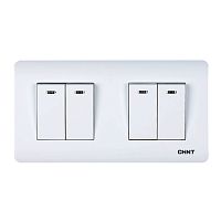 4-клавишный выключатель с LED-подсветкой 10А 250В (CHINT) | код 715400 | CHINT