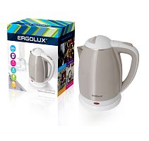 Чайник ELX-KS02-C18 нерж.сталь/пластик 1.8л 160-250В 1500-2300Вт бежево-бел. | код 13121 | Ergolux