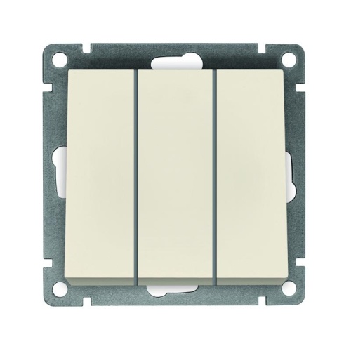 Выключатель 3-кл. СП Афина 10А IP20 механизм сл. кость (ivory) | код A0043-I | Universal