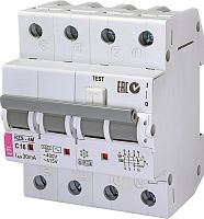 Диффер. автоматический выключатель KZS-4M 3p+N C 16/0,03 тип AC (6kA) | код 002174024 | ETI