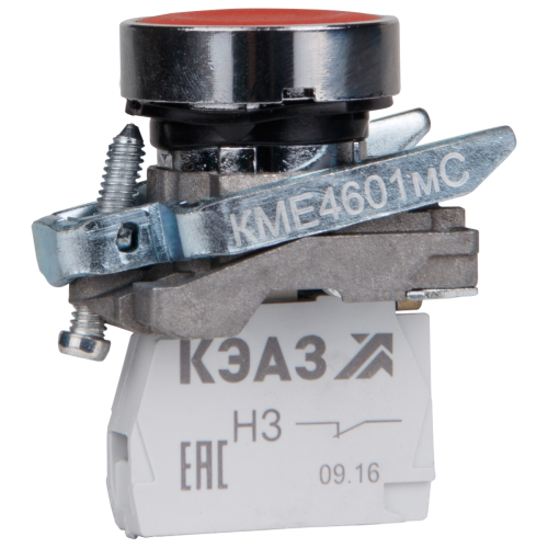 Кнопка КМЕ4601мС-красный-0но+1нз-цилиндр-IP65- | код 248261 | КЭАЗ