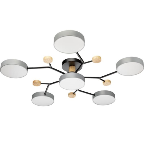 Люстра светодиодная SCANDIA 84Вт 800х800х170мм 30кв.м потолочная ДУ 3 режима диммир. сер./черн./дерево Ritter 52079 5 фото 5 Люстра светодиодная SCANDIA 84Вт 800х800х170мм 30кв.м потолочная ДУ 3 режима диммир. сер./черн./дерево Ritter 52079 5 фото 5