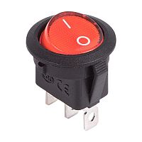 Выключатель клавишный круглый 12В 20А (3с) ON-OFF красн. с подсветкой (RWB-214) | Код. 36-2585 | Rexant