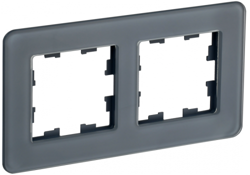 BRITE Рамка 2-мест. РУ-2-2-Бр стекло графит RE IEK | код BR-M22-G-41-K53 | IEK