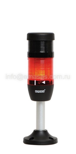 Сигнальная колонна 50 мм, (IP40) красная, 24V AC/DC, стробоскоп FLASH, зуммер, алюм. патрубок 100 мм, IK51F024ZM03 | код IK51F024ZM03 | EMAS